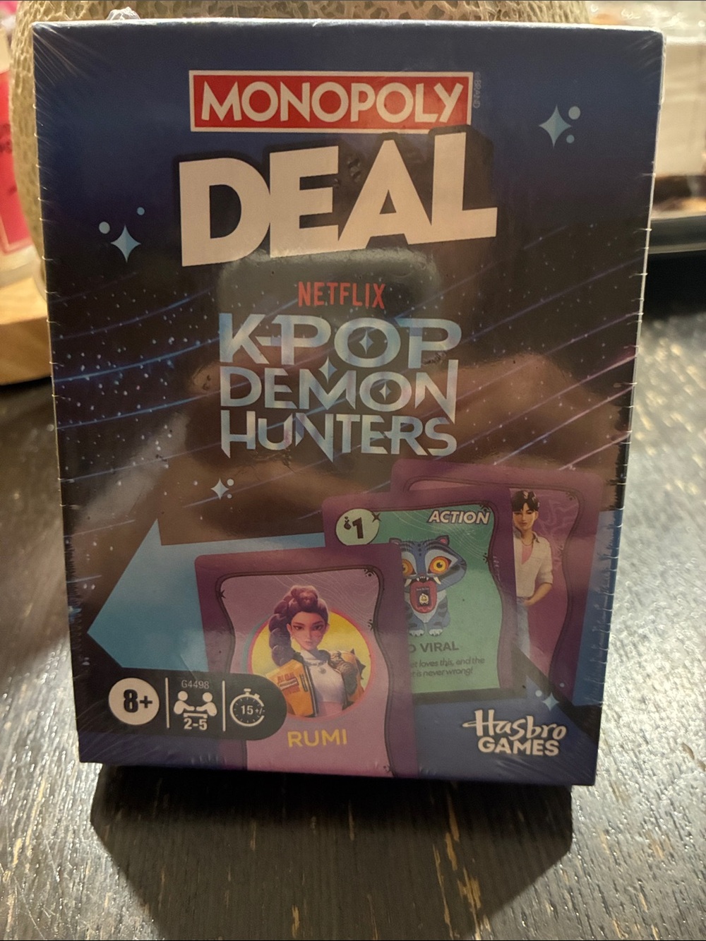 Hasbro Monopoly Deal Netflix K-Pop Demon Hunters Card Game - Blue Purple